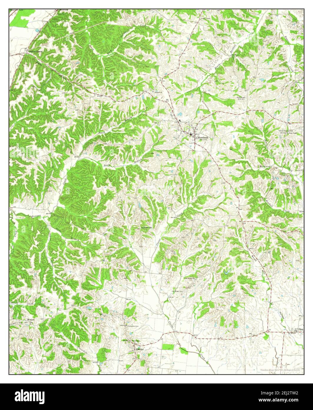 Hornbeak, Tennessee, map 1964, 124000, United States of America by