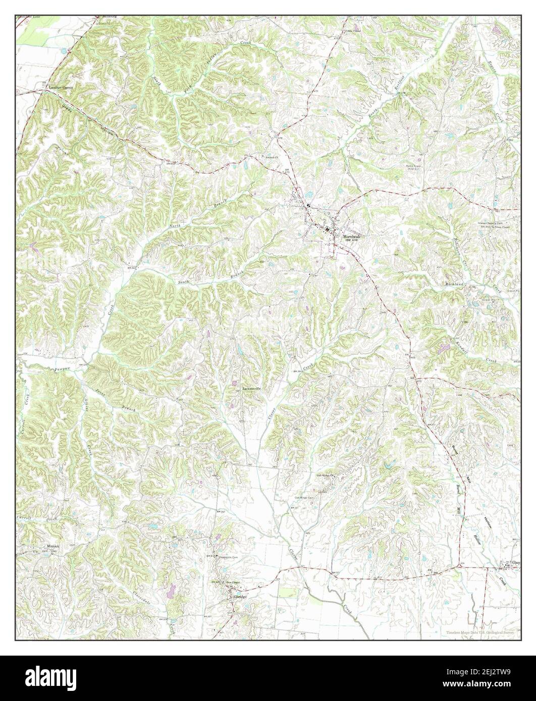Hornbeak, Tennessee, map 1964, 124000, United States of America by