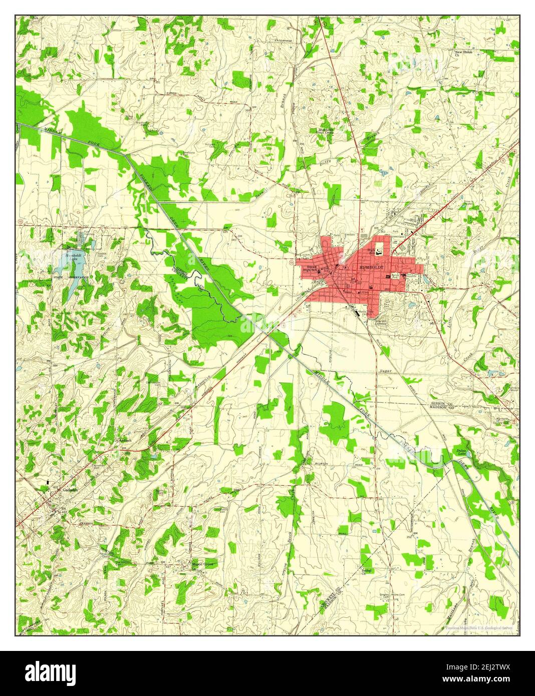 Humboldt, Tennessee, map 1959, 124000, United States of America by