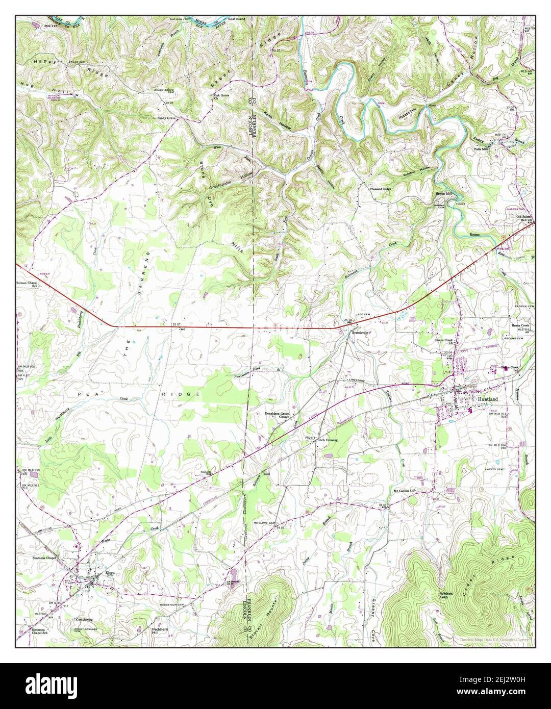 Huntland, Tennessee, map 1947, 1:24000, United States of America by ...