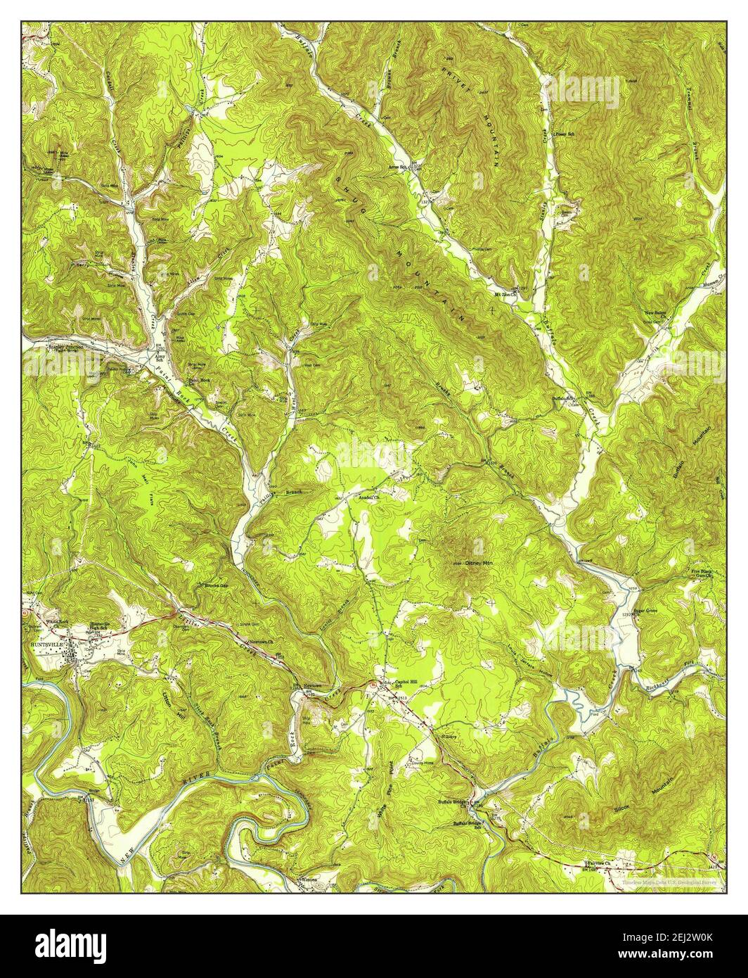 Huntsville, Tennessee, map 1953, 124000, United States of America by Timeless Maps, data U.S
