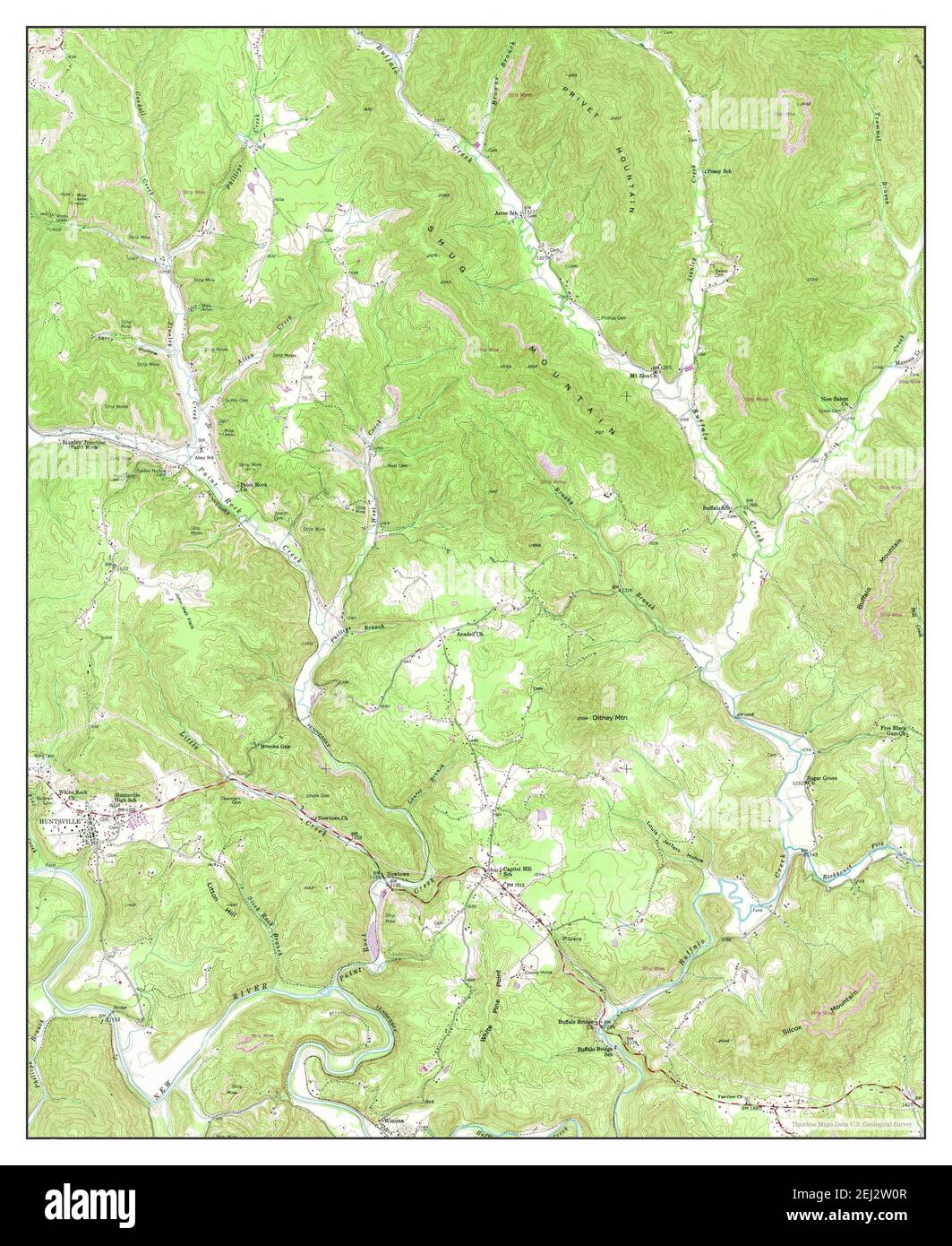 Huntsville, Tennessee, map 1953, 124000, United States of America by Timeless Maps, data U.S