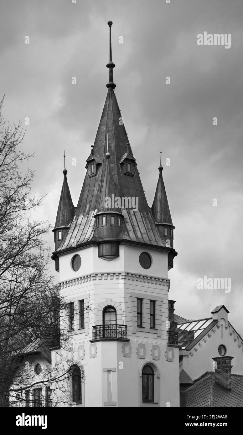 Palace in Olszanica village. Poland Stock Photo