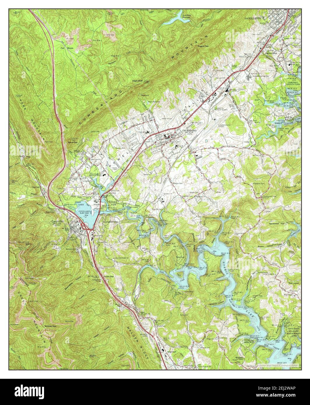 Jacksboro, Tennessee, map 1973, 124000, United States of America by