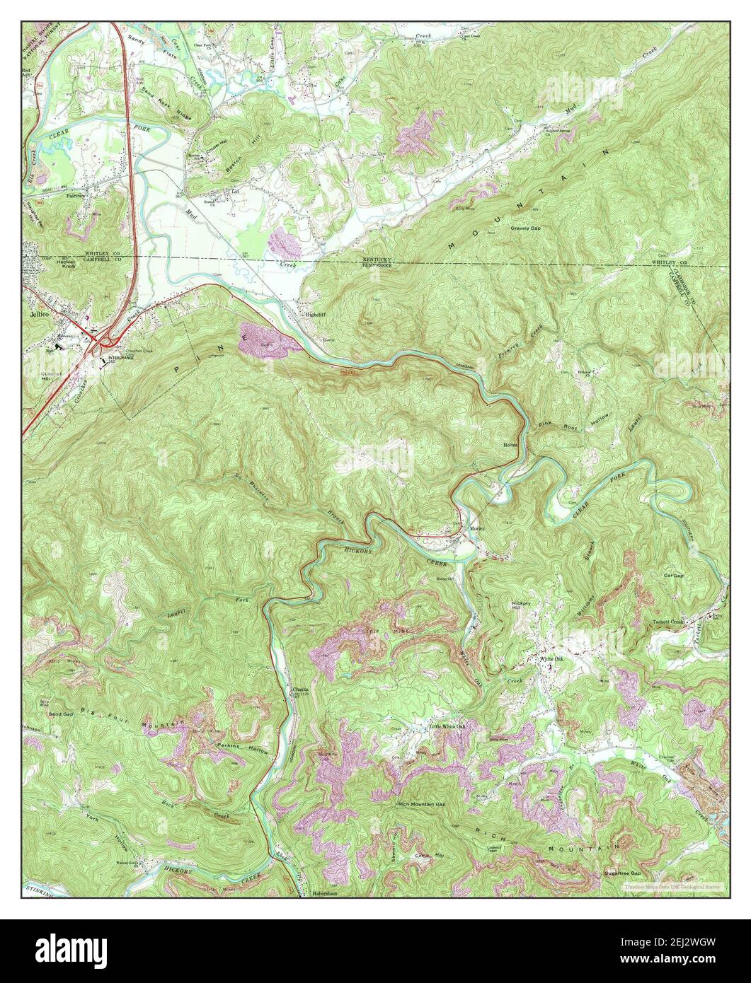 Jellico East, Tennessee, map 1970, 124000, United States of America by