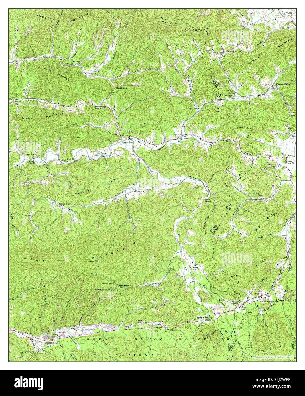 Jones Cove, Tennessee, map 1940, 124000, United States of America by