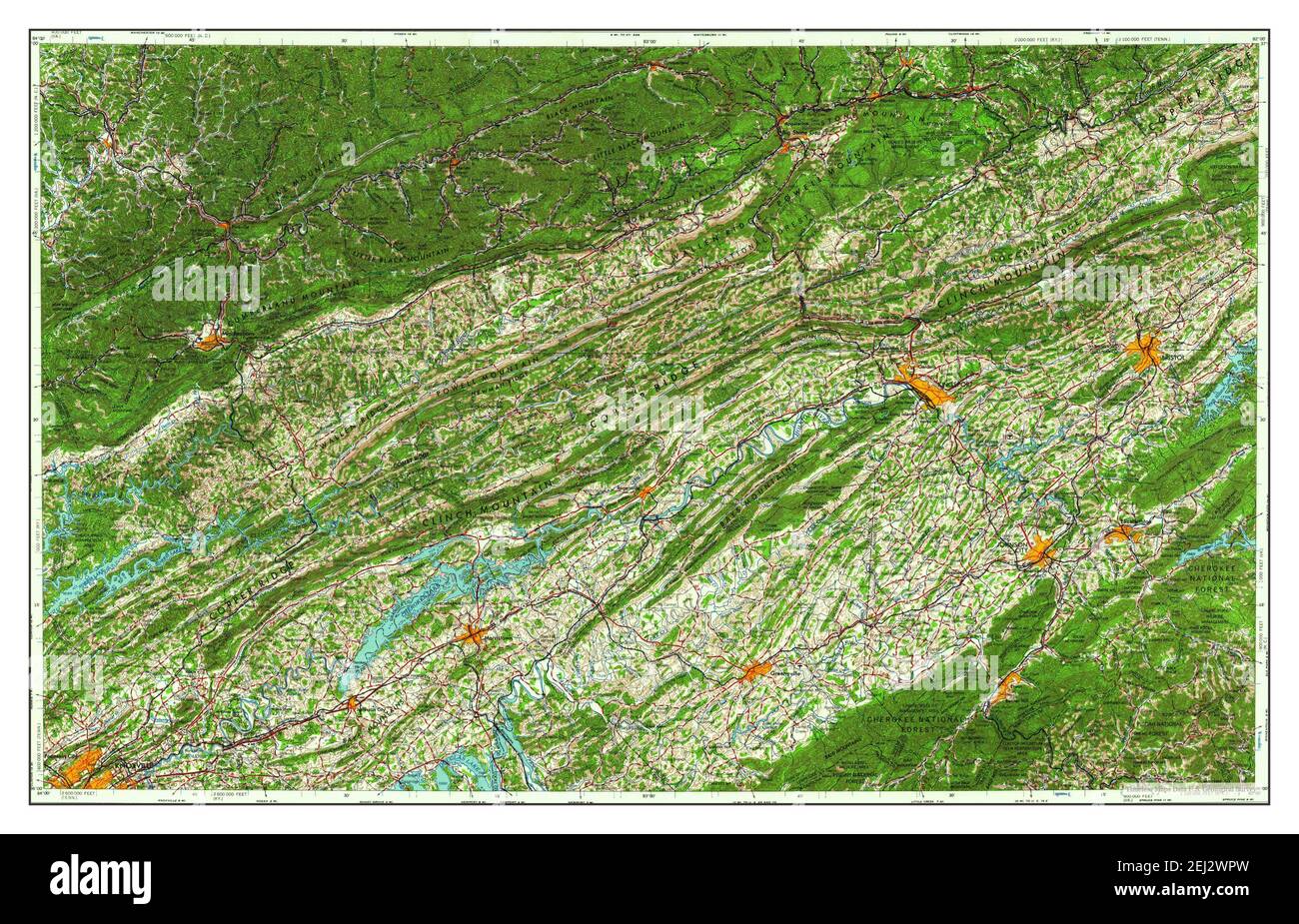 Johnson City, Tennessee, map 1963, 1250000, United States of America