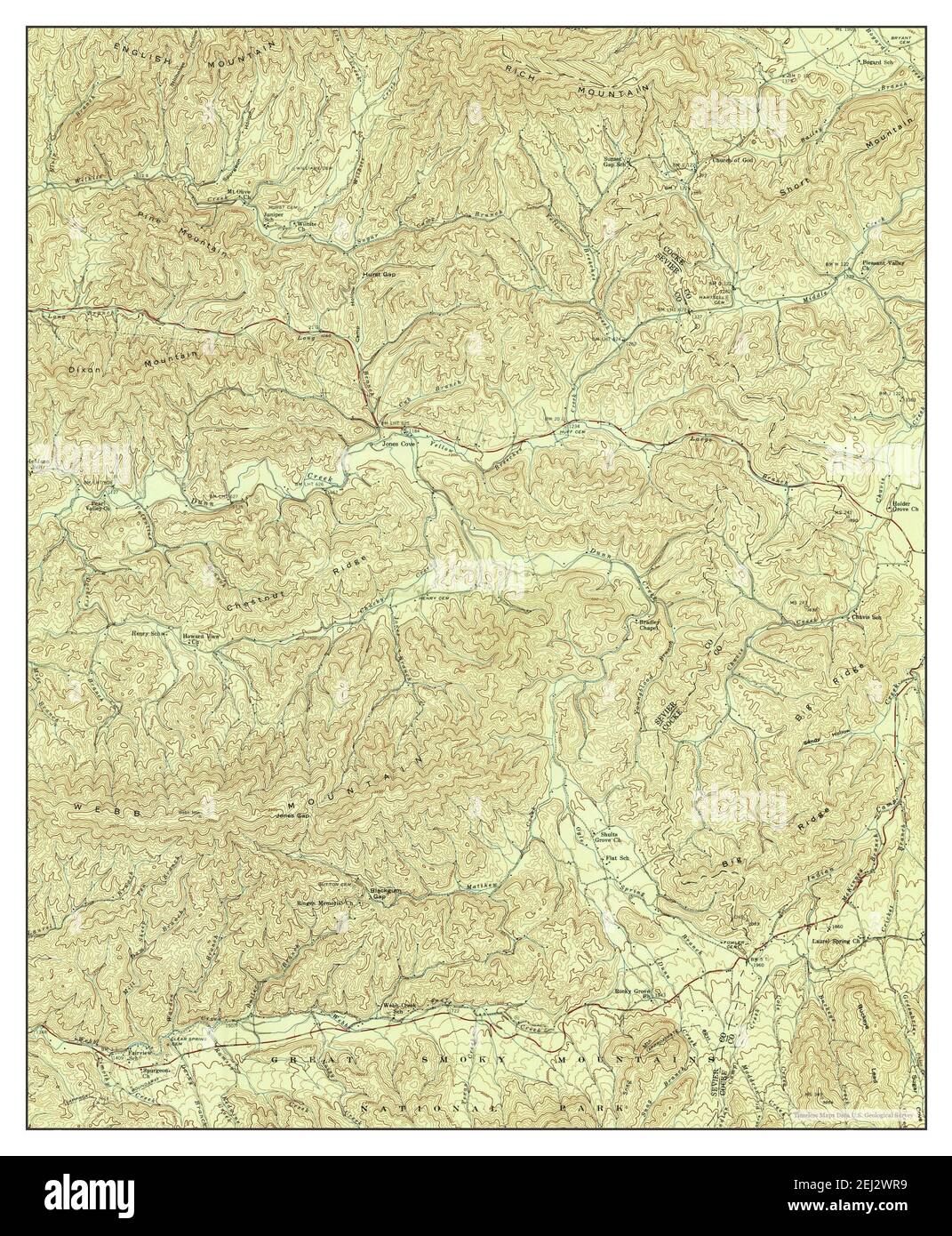 Jones Cove, Tennessee, map 1940, 124000, United States of America by