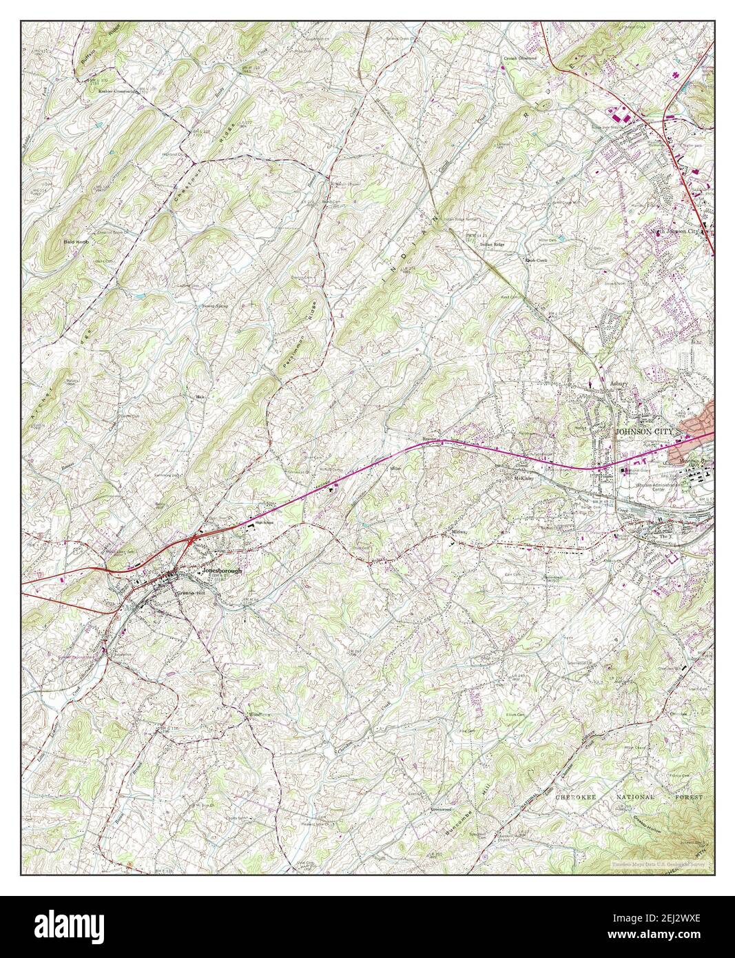 Jonesborough, Tennessee, map 1959, 124000, United States of America by Timeless Maps, data U.S