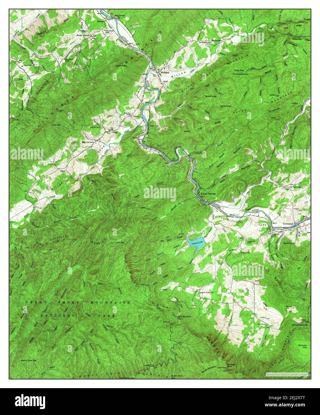 Kinzel Springs, Tennessee, map 1953, 124000, United States of America