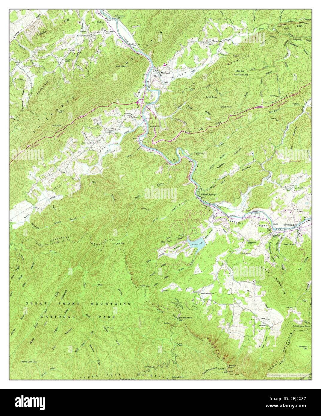 Kinzel Springs, Tennessee, map 1953, 124000, United States of America