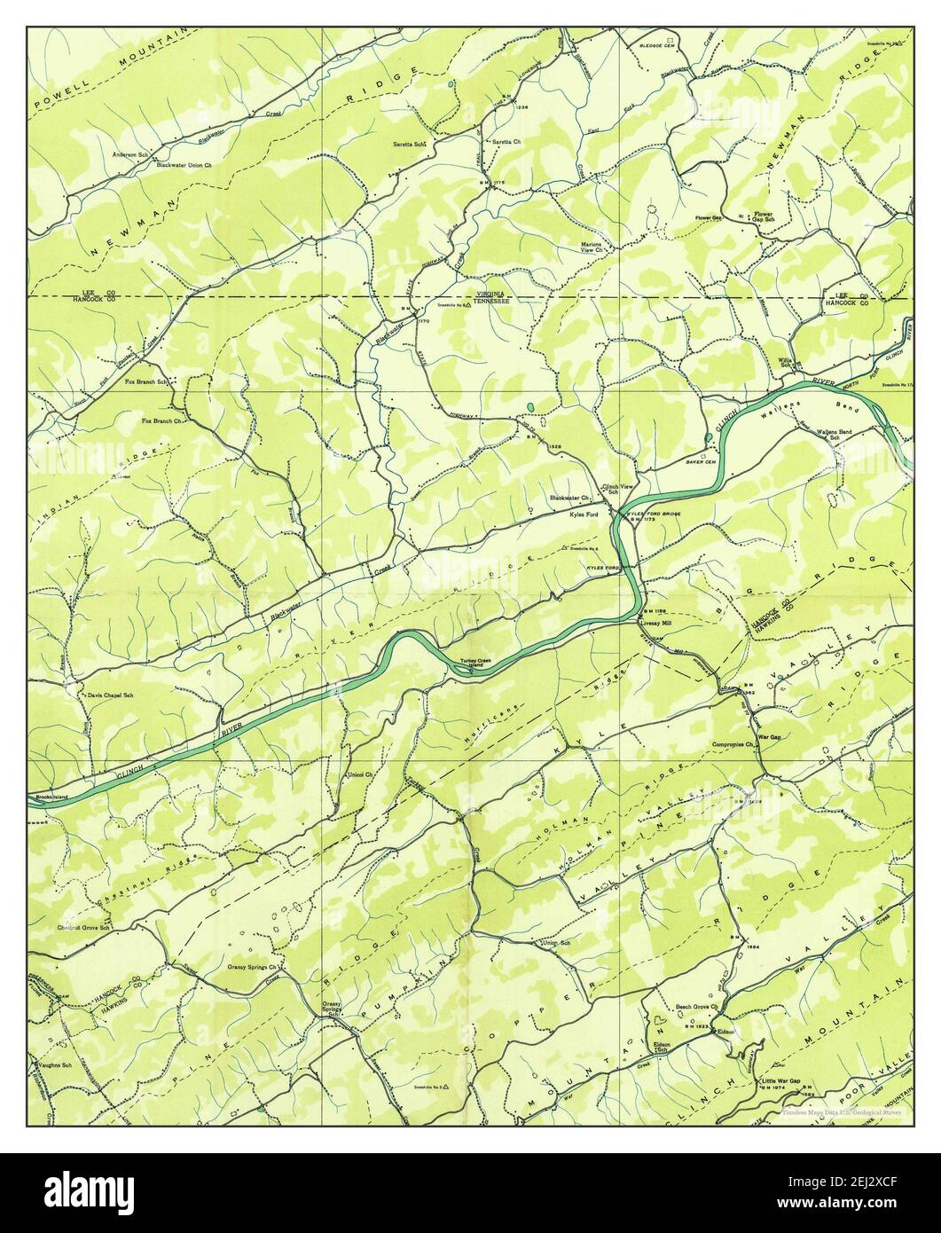 Kyles Ford, Tennessee, map 1935, 124000, United States of America by