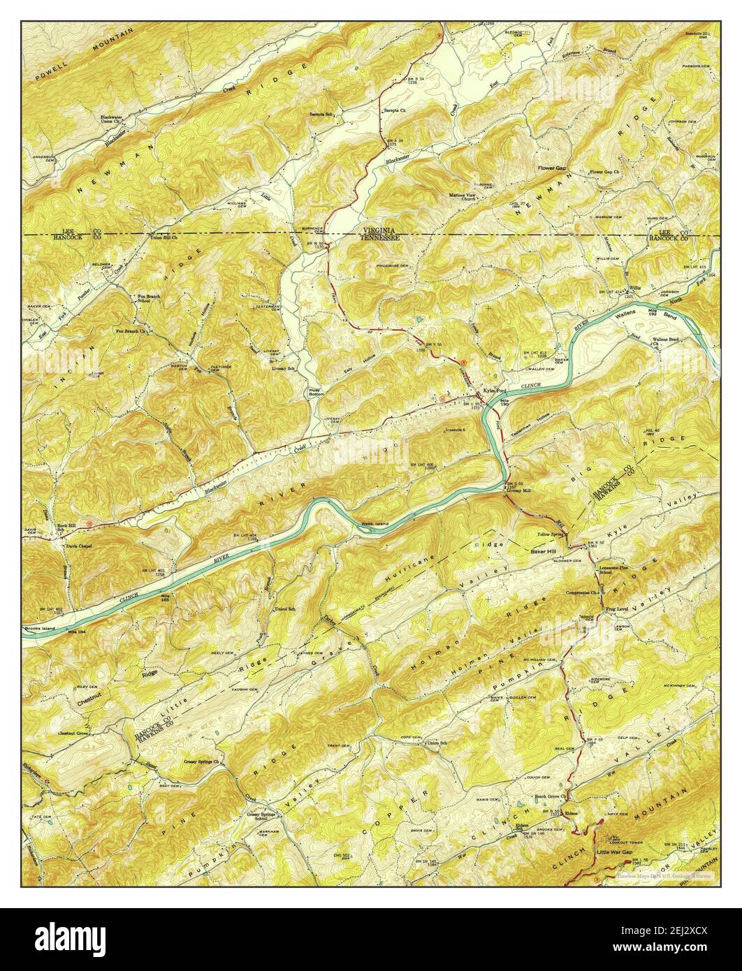 Kyles Ford Tennessee Map 1950 124000 United States Of America By Timeless Maps Data Us 2650