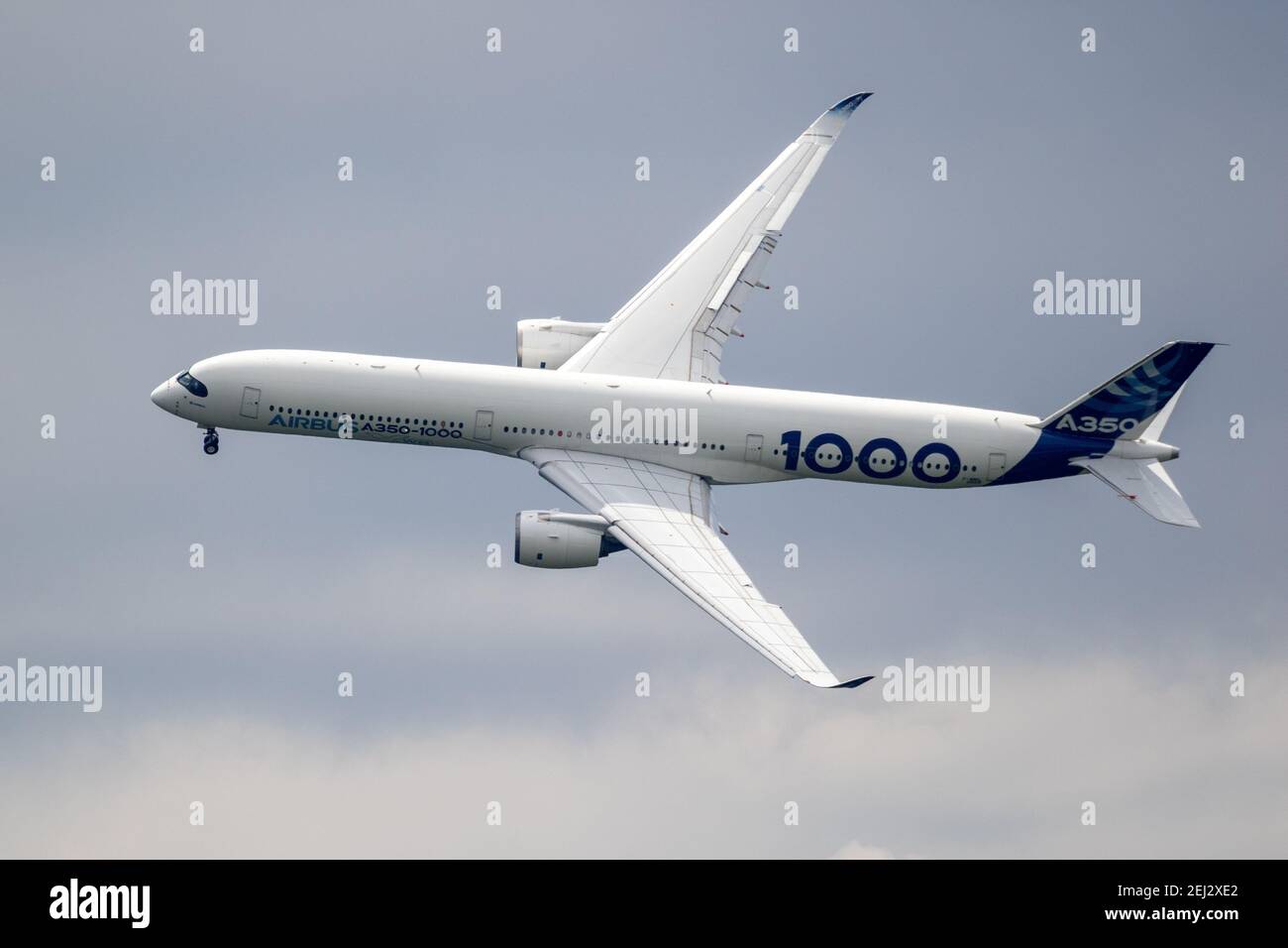 Airbus A350-1000 XWB airliner plane performing at the Paris Air Show. France - June 20, 2019 Stock Photo