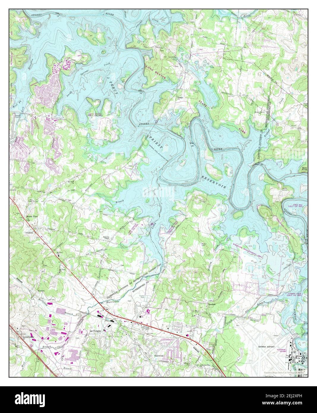 La Vergne, Tennessee, map 1968, 124000, United States of America by
