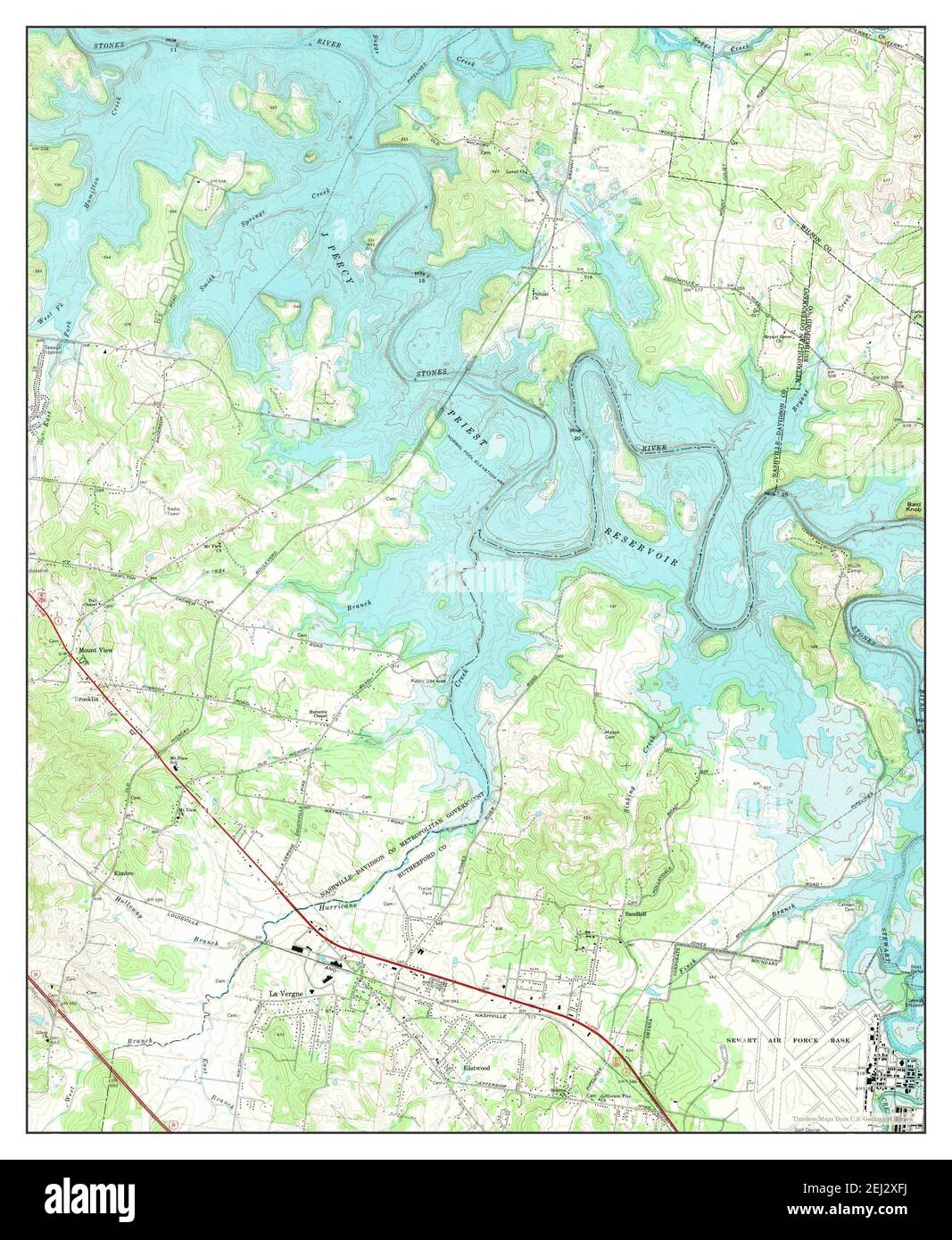 La Vergne, Tennessee, map 1968, 124000, United States of America by