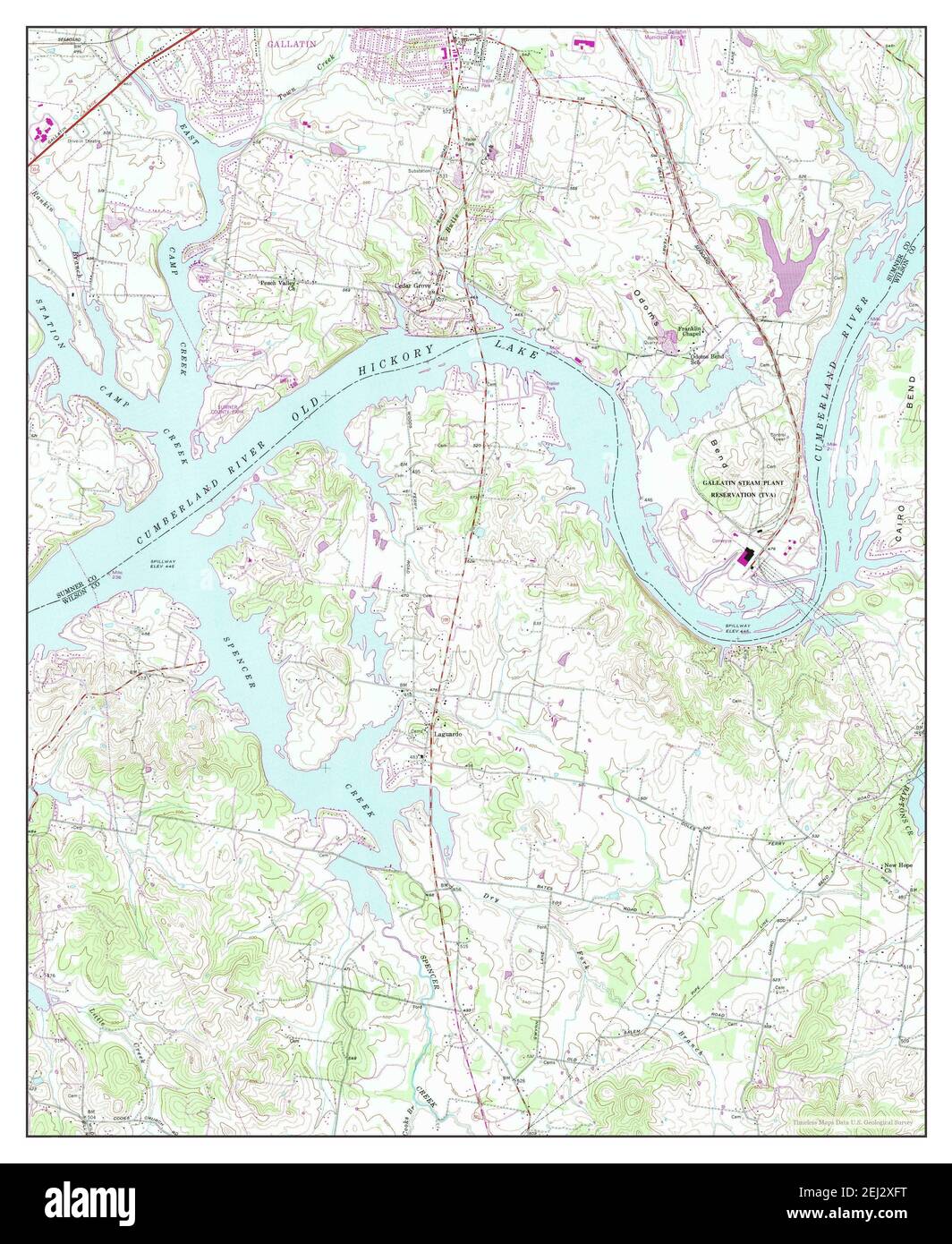 Laguardo, Tennessee, map 1955, 124000, United States of America by