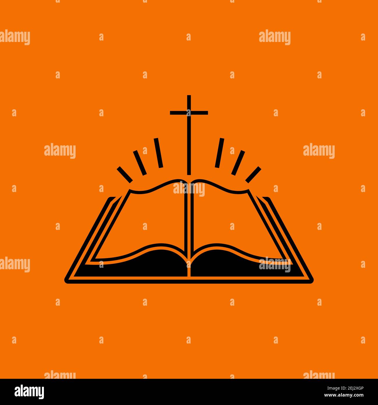 Holly Bible Icon. Black on Orange Background. Vector Illustration Stock ...