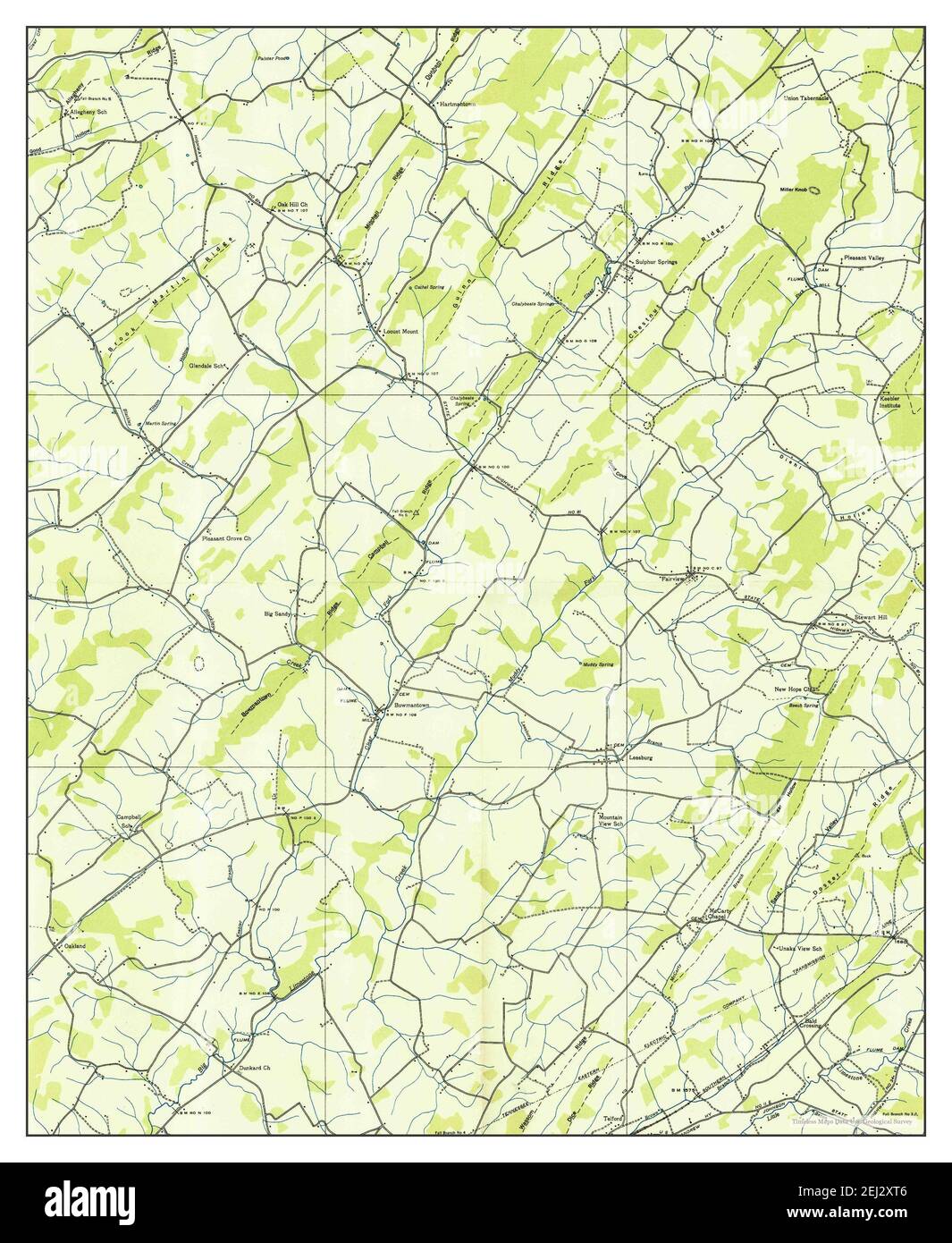 Leesburg, Tennessee, map 1935, 1:24000, United States of America by Timeless Maps, data U.S. Geological Survey Stock Photo