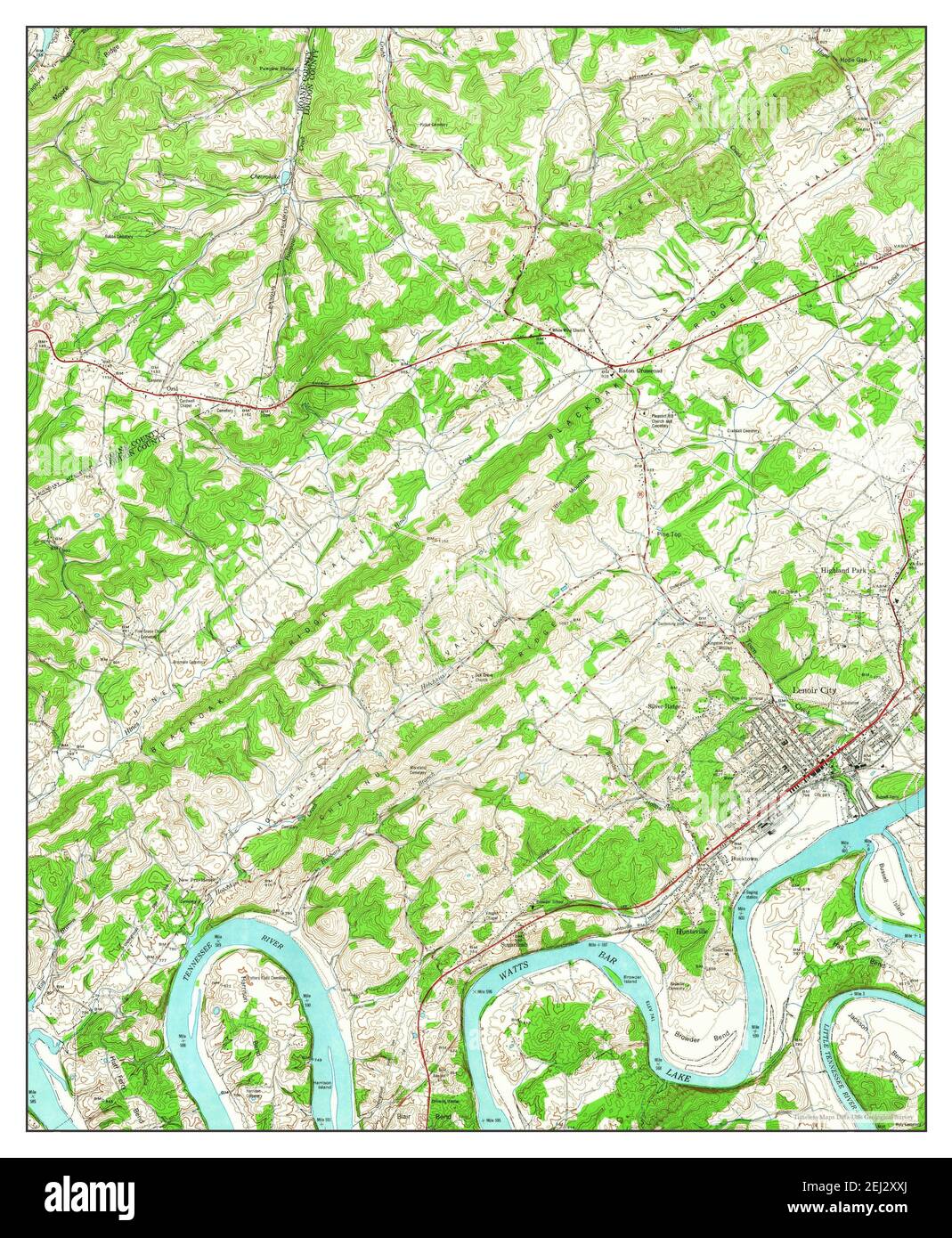 Lenoir City, Tennessee, map 1953, 124000, United States of America by