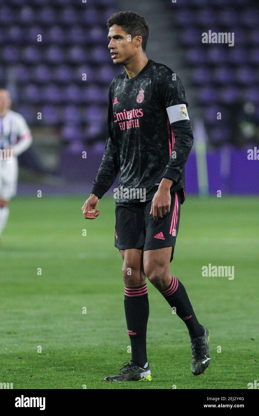 Raphael Varane of Real Madrid during the Spanish championship La Liga football match between Real Valladolid and Real Madrid on February / LM Stock Photo