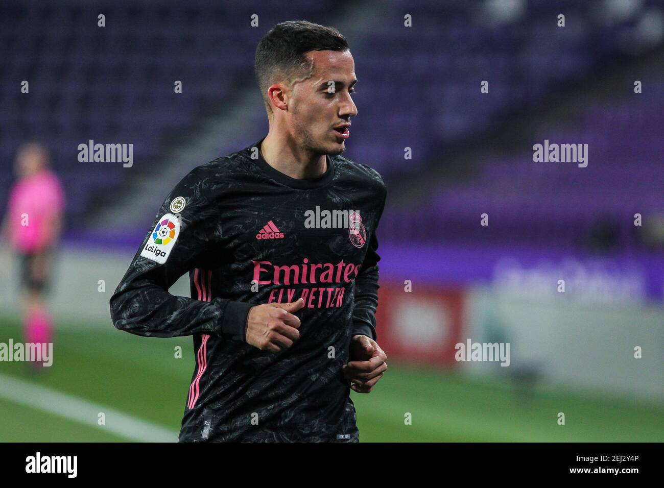Lucas Vazquez of Real Madrid looks on during the Spanish championship La Liga football match between Real Valladolid and Real Madrid on  / LM Stock Photo
