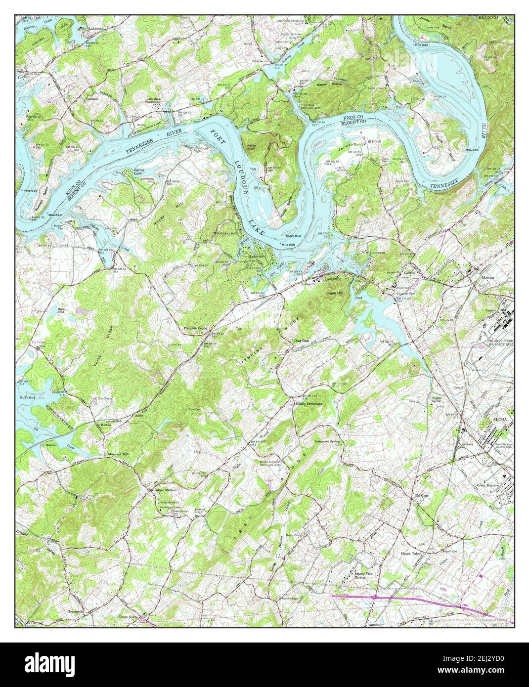 Louisville, Tennessee, map 1968, 124000, United States of America by