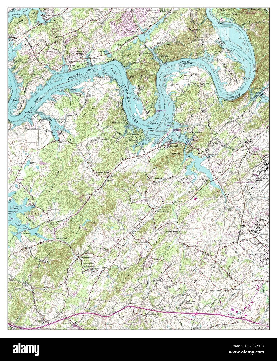 Louisville, Tennessee, map 1968, 124000, United States of America by