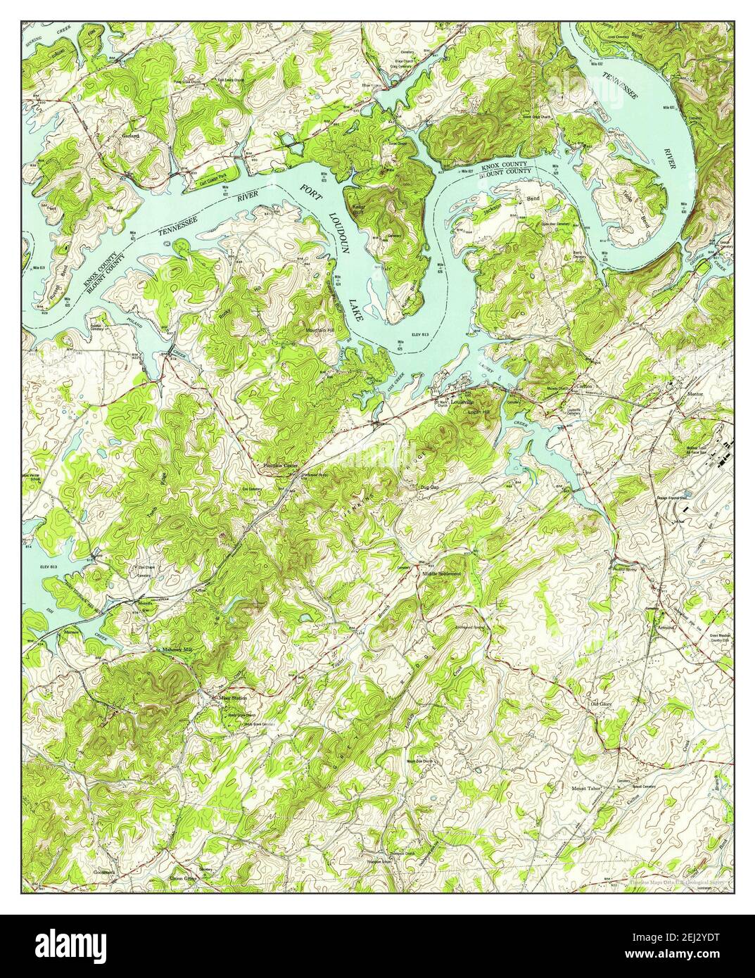 Louisville, Tennessee, map 1953, 124000, United States of America by