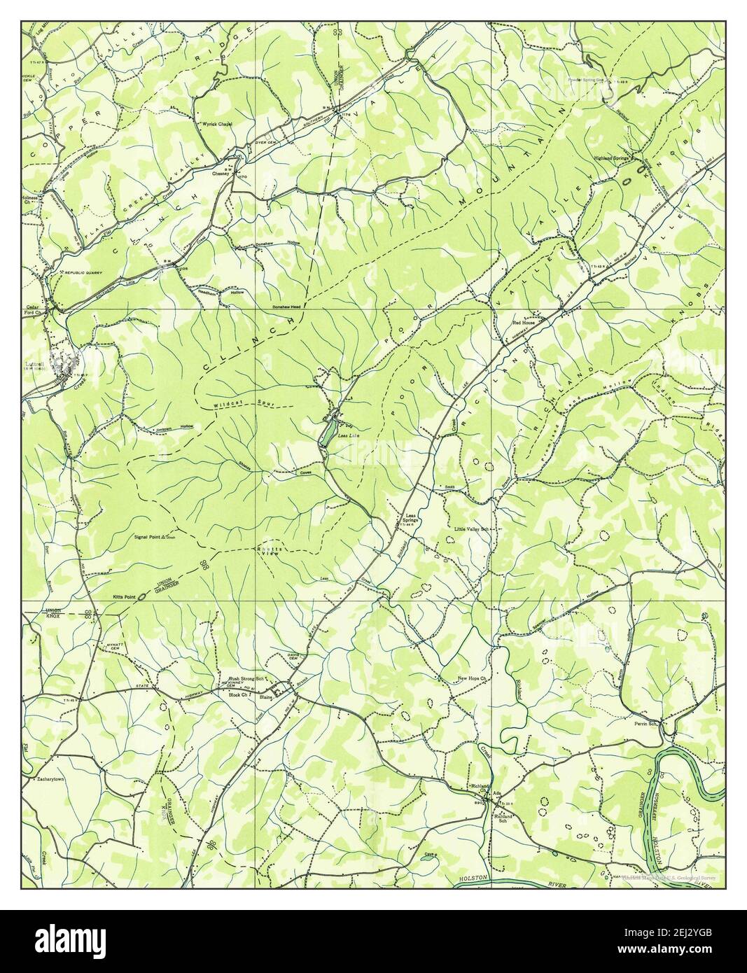 Luttrell, Tennessee, map 1935, 124000, United States of America by