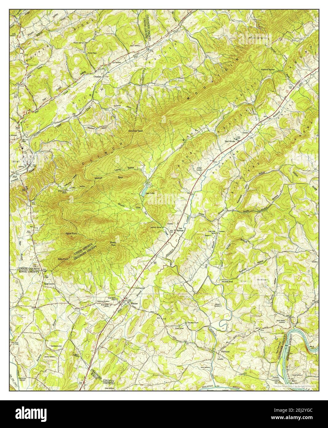 Luttrell, Tennessee, map 1952, 124000, United States of America by