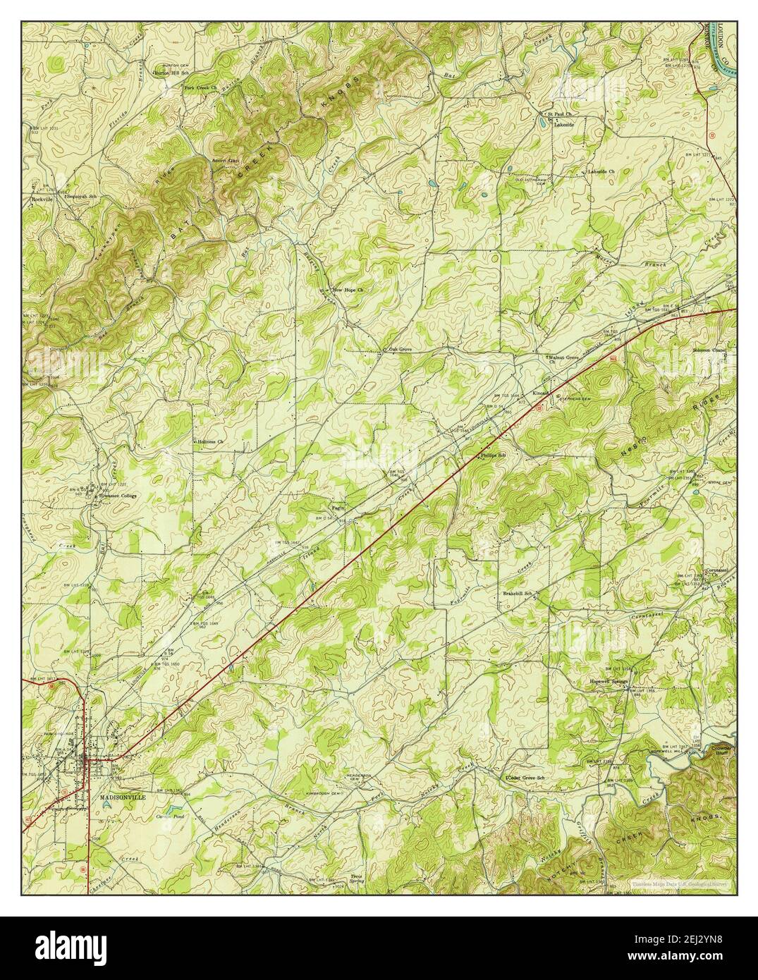 Madisonville, Tennessee, map 1941, 124000, United States of America by