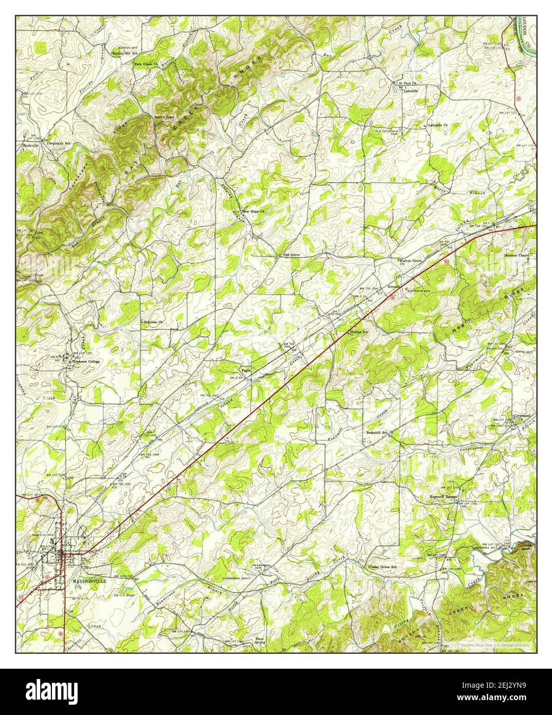 Madisonville, Tennessee, map 1940, 124000, United States of America by
