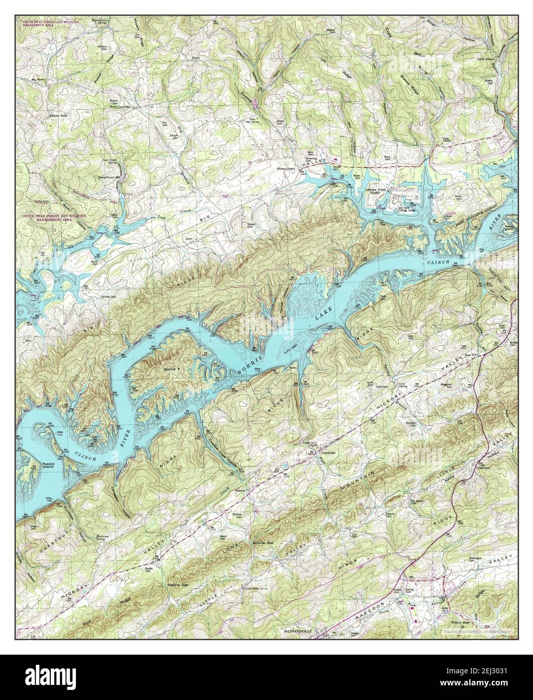 Maynardville, Tennessee, map 1952, 124000, United States of America by Timeless Maps, data U.S