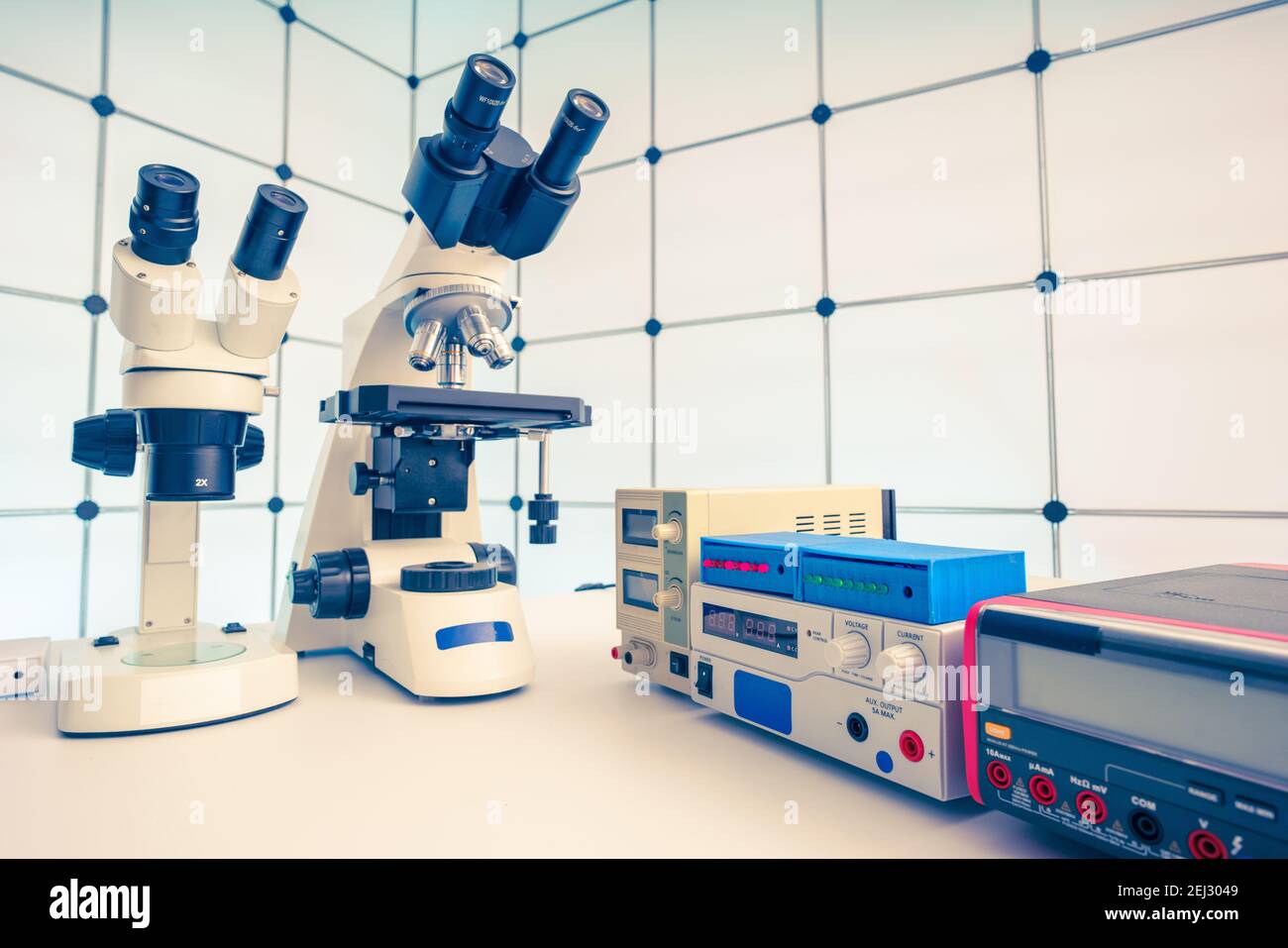 Measuring instruments in a modern physics research laboratory. High quality photo Stock Photo