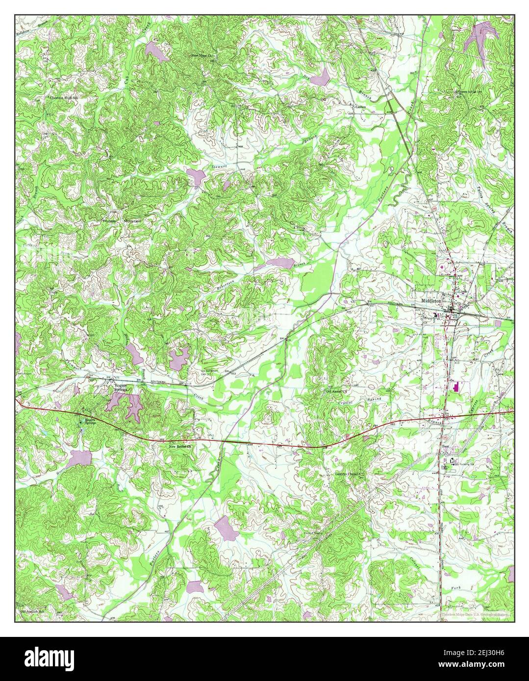Middleton, Tennessee, map 1950, 124000, United States of America by