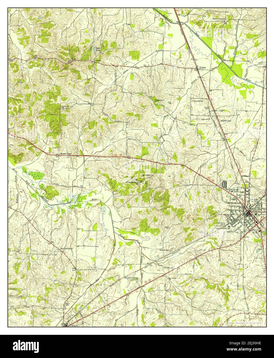 Milan, Tennessee, map 1952, 124000, United States of America by