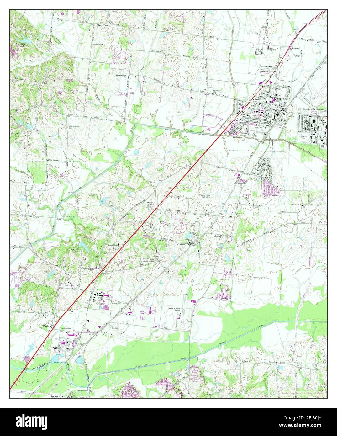 Millington, Tennessee, map 1971, 124000, United States of America by Timeless Maps, data U.S