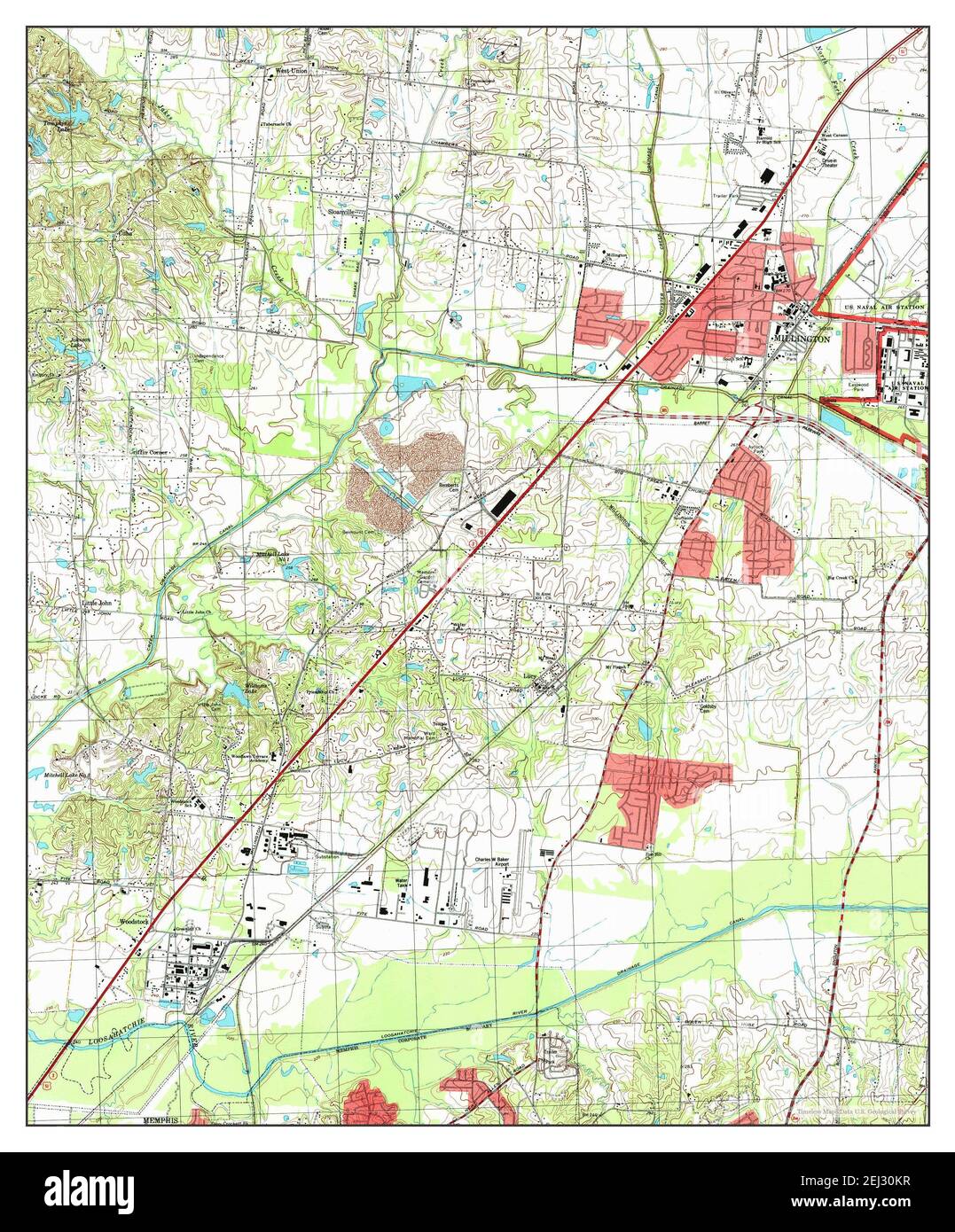 Millington, Tennessee, map 1997, 124000, United States of America by