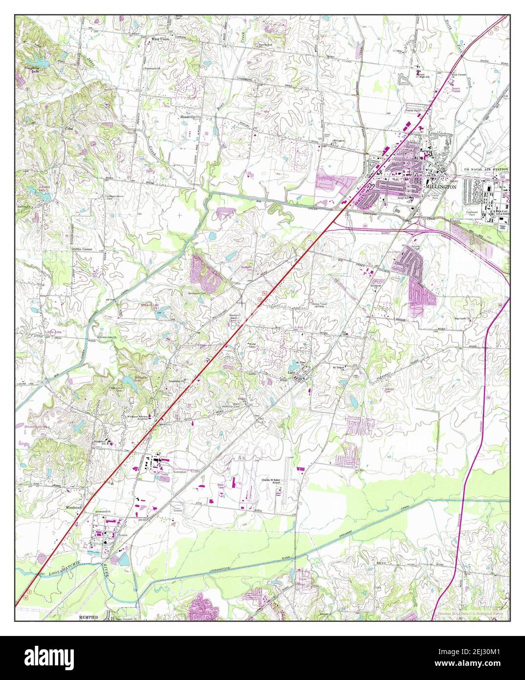 Millington, Tennessee, map 1971, 124000, United States of America by Timeless Maps, data U.S