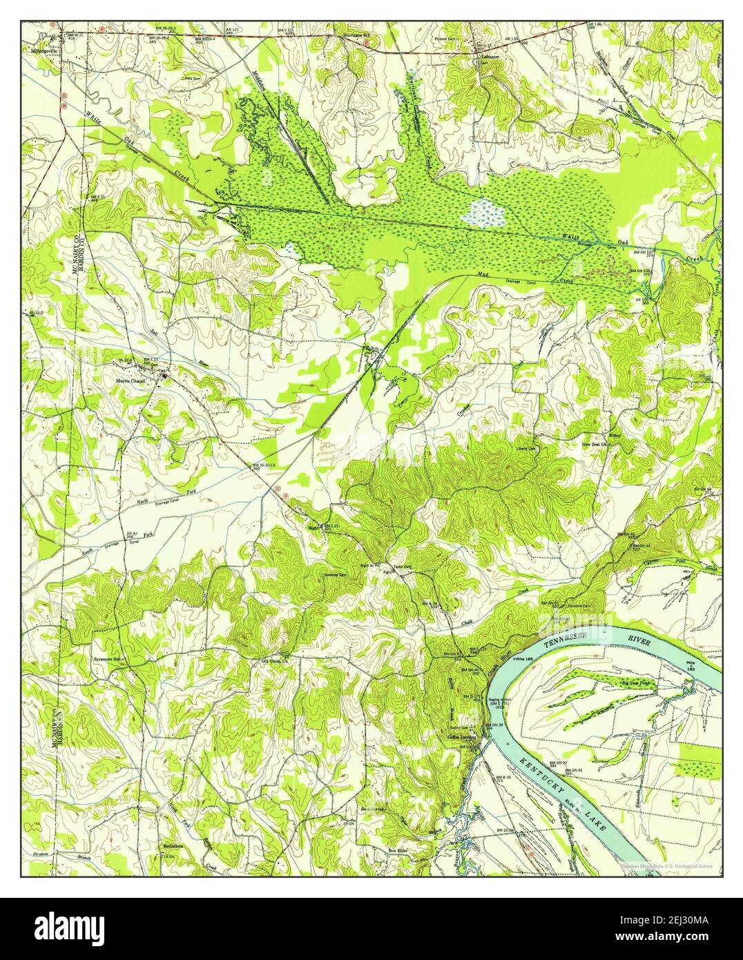 Milledgeville, Tennessee, map 1949, 124000, United States of America