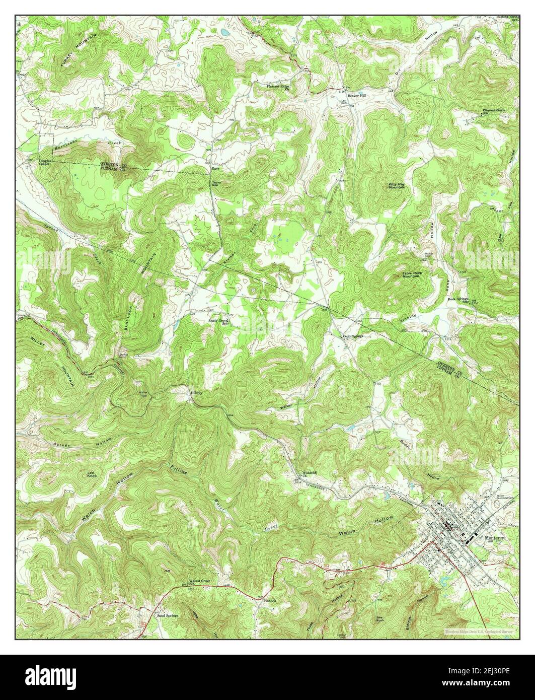 Monterey, Tennessee, map 1955, 124000, United States of America by