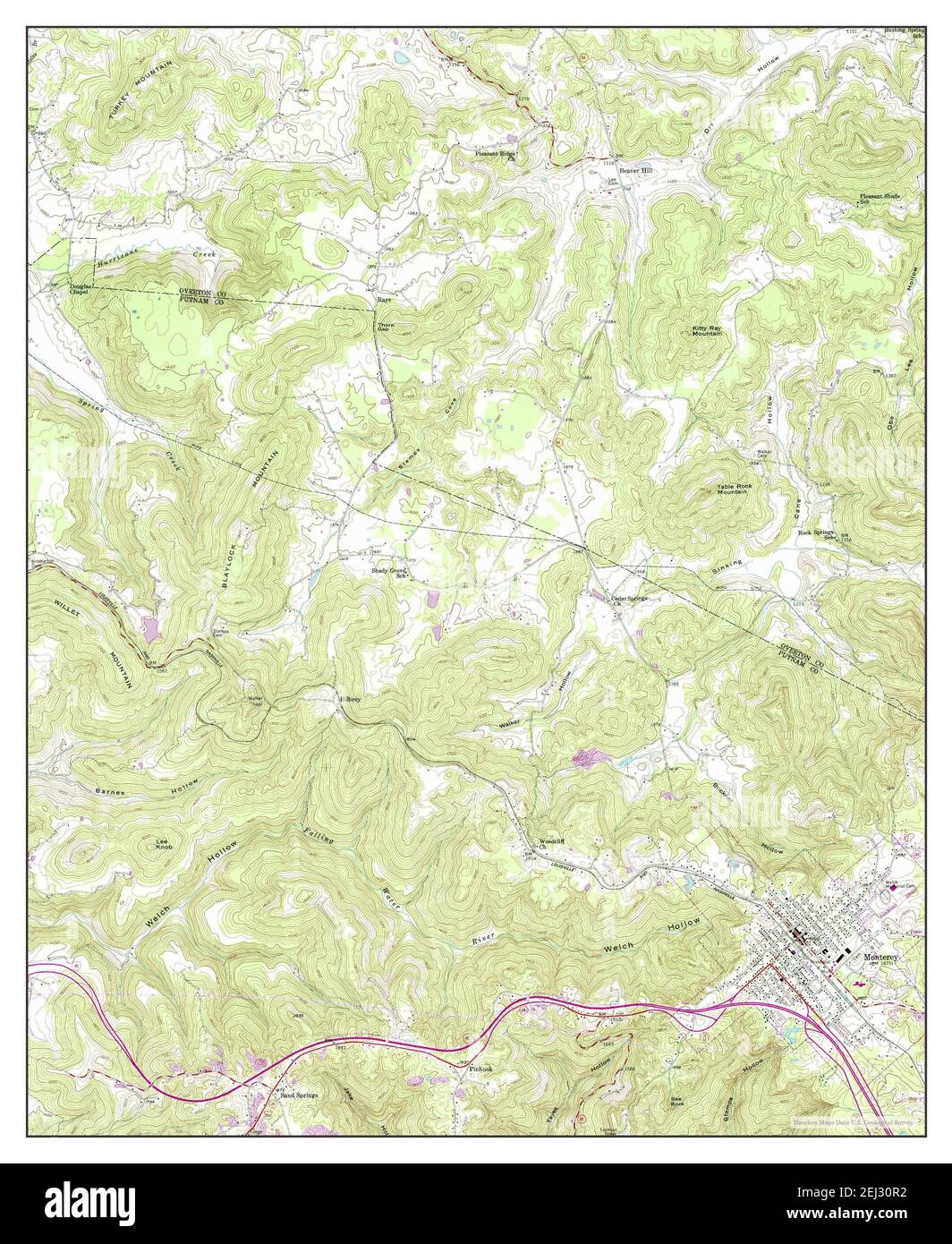 Monterey, Tennessee, map 1955, 124000, United States of America by