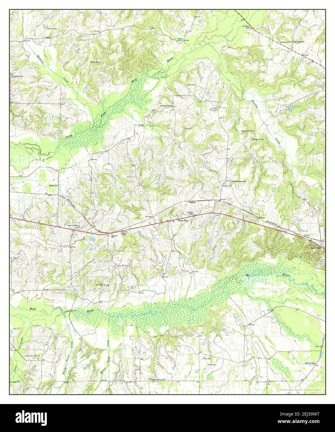 Moscow SE, Tennessee, map 1965, 124000, United States of America by