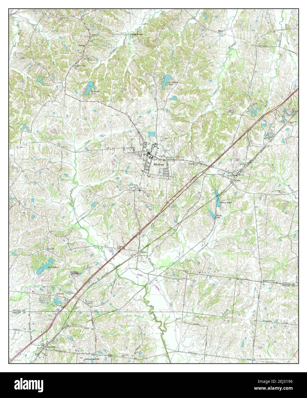 Munford, Tennessee, map 1971, 124000, United States of America by