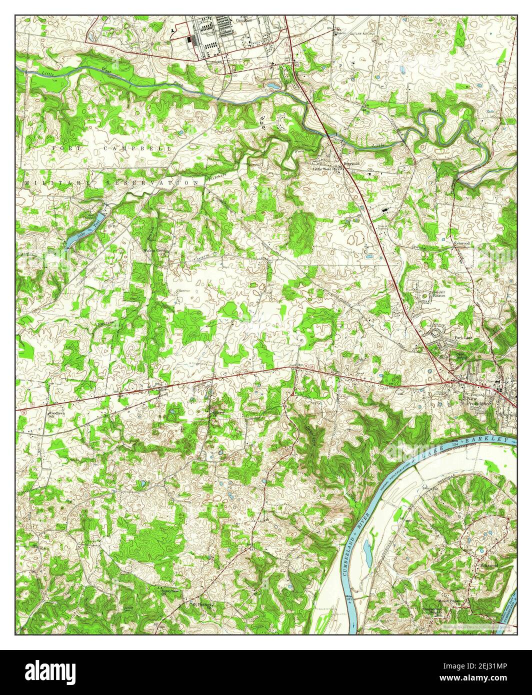 New Providence, Tennessee, map 1957, 124000, United States of America