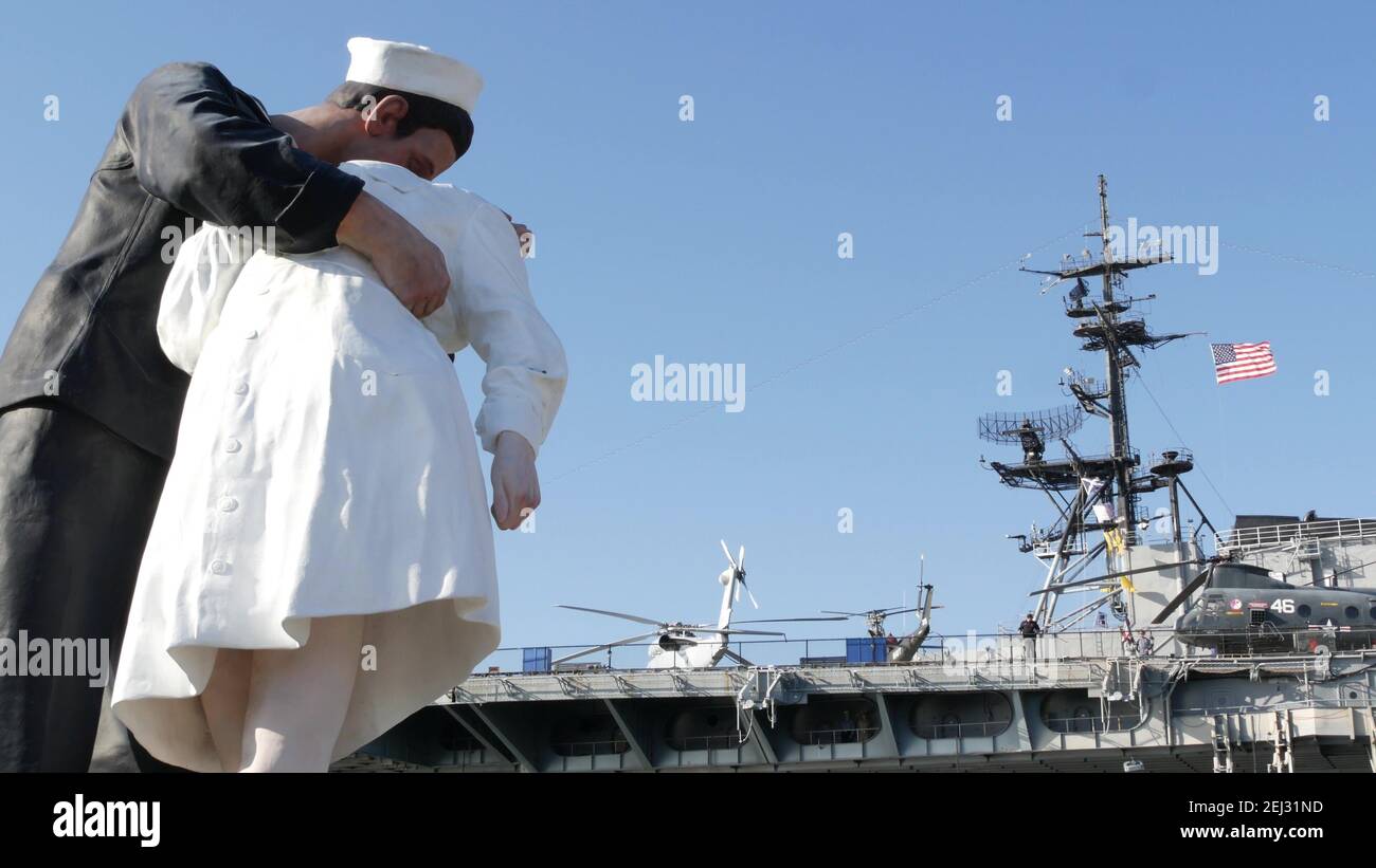 SAN DIEGO, CALIFORNIA USA 23 FEB 2020 Unconditional Surrender Statue