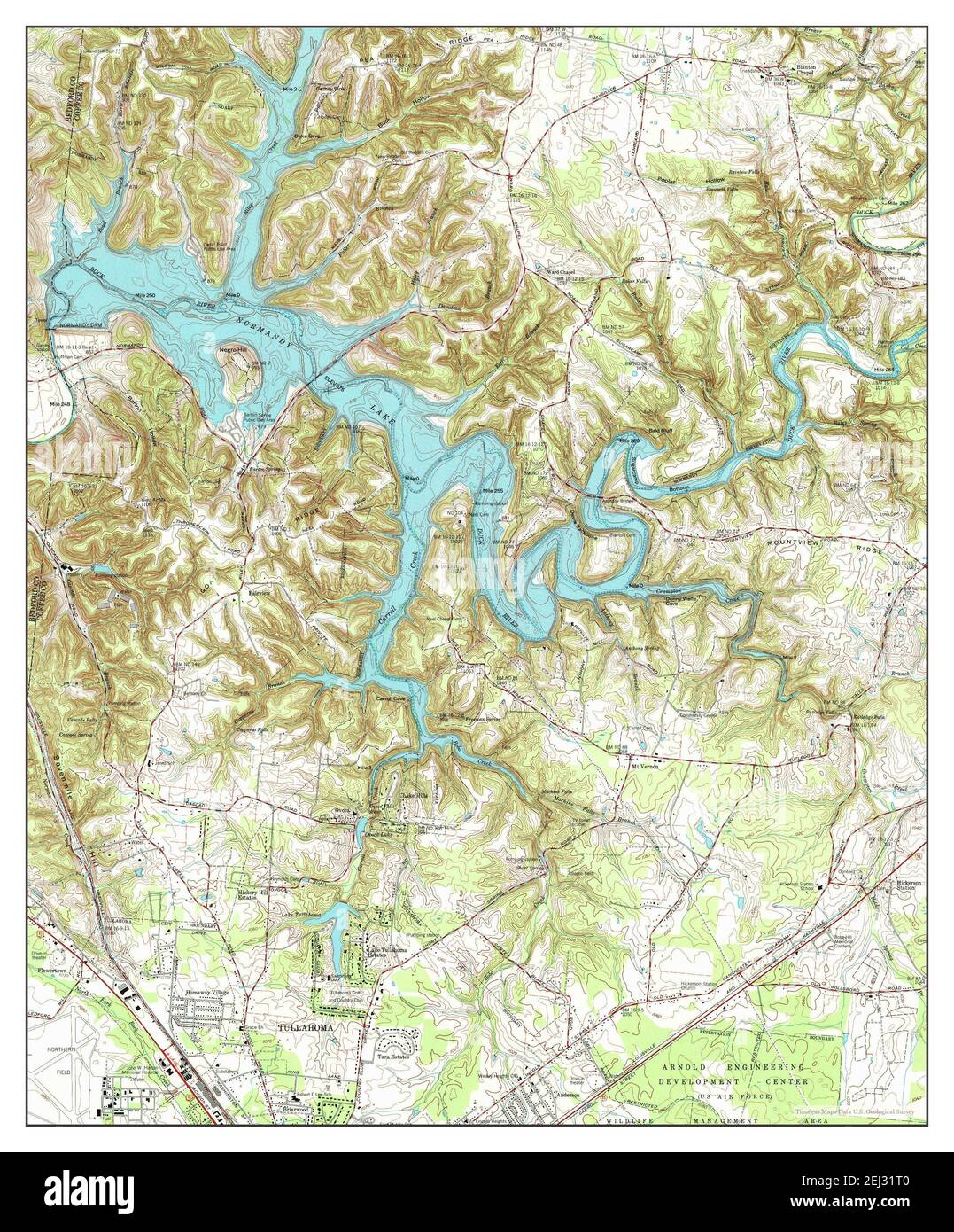 Normandy Lake, Tennessee, map 1976, 1:24000, United States of America by Timeless Maps, data U.S. Geological Survey Stock Photo