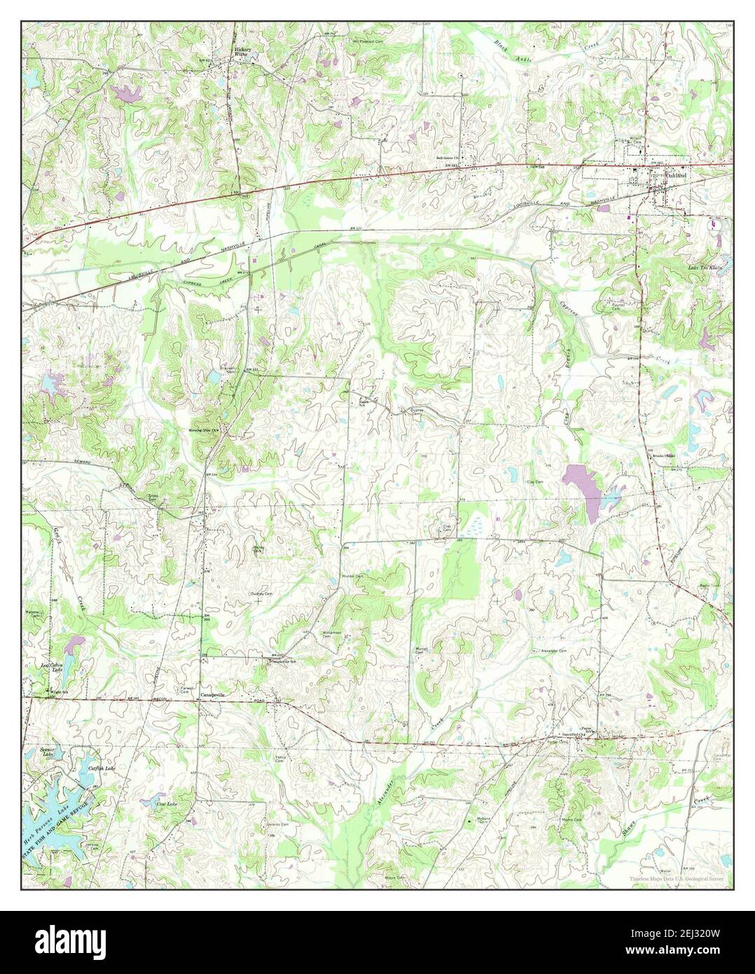 Oakland, Tennessee, map 1965, 124000, United States of America by