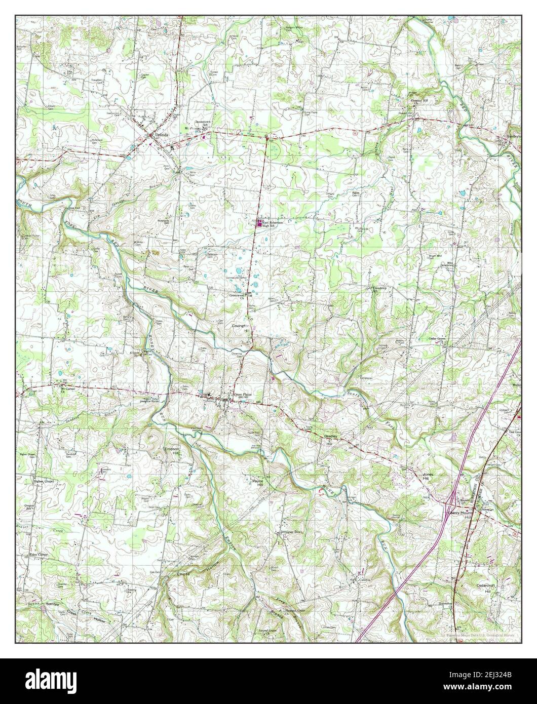 Orlinda, Tennessee, map 1953, 124000, United States of America by